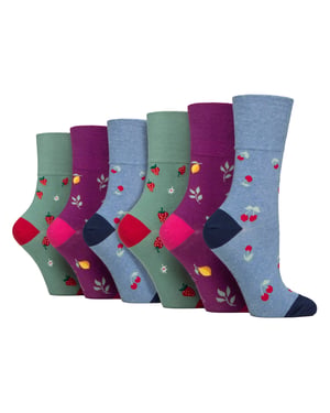 6 Pairs Ladies NON ELASTIC Cotton Rich Wildlife Dogs Cats Patterned Socks