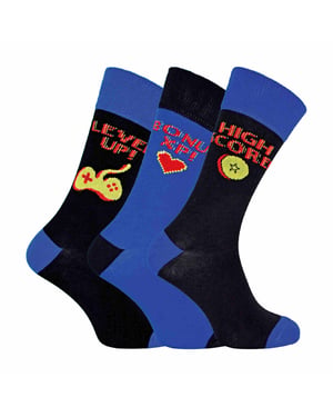 3 Pack Mens Retro Gaming Funky Novelty Video Game Socks