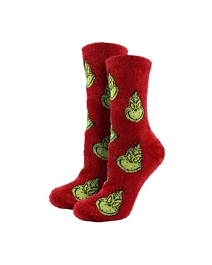 Grinch-strumpor för damer | Roliga röda julstrumpor med Grinch-design
