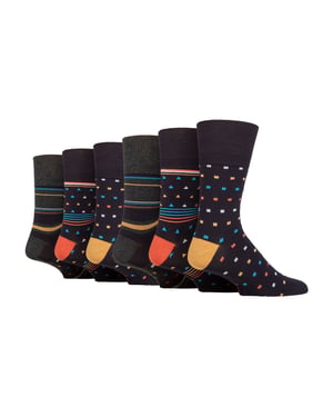 6 Pack Mens Non Elastic Loose Top Bamboo Socks