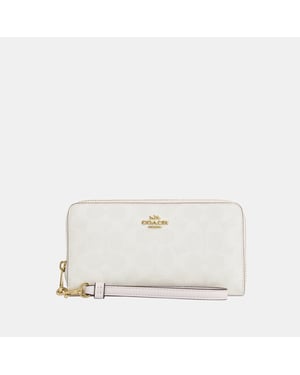 Long Zip Around Wallet in Signature Canvas