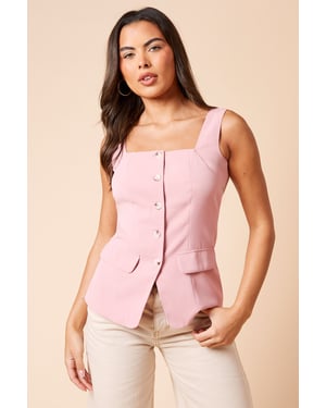 Longline Button Through Waistcoat