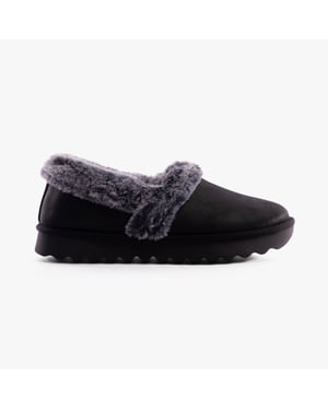 Skechers Cozy Up Damernas Svarta Tofflor I Polyester