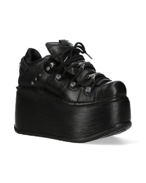 New Rock M-120N-C96 svart läder Gothic Chunky Platform ankelstövlar
