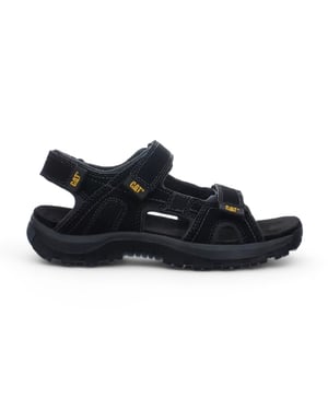 Caterpillar Heren Zwarte Leren Giles Trekking Sandalen