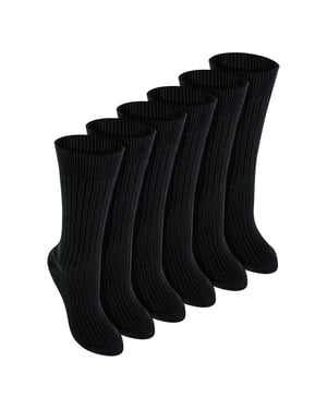 6 Pack Kids 100% Cotton Breathable Socks