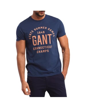 GANT Mens T Shirt Crew Neck Short Sleeve Summer Top