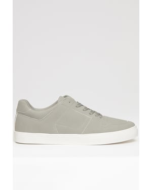 Grey Stitch Detail Court Trainers