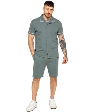 Enzo | Heren Biesjes Shirt & Korte Broek Tracksuit Set
