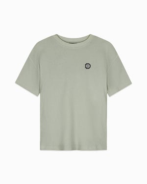 Zwarte Bananen, Monogram Wafel T-Shirt, Groen