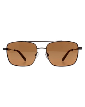 Ted Baker Rectangle Mens Shiny Light Gunmetal Brown TB1720 Elijah