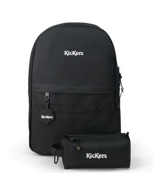 Kickers Gemini Black Backpack with Pencil Case