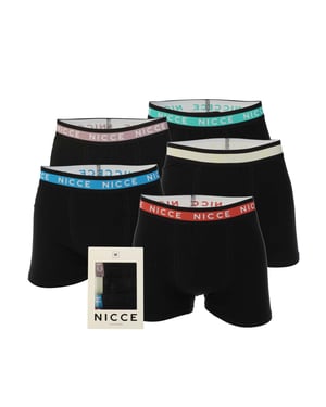 Men's NICCE Lazlow 5 Pack Boxer Shorts in Black