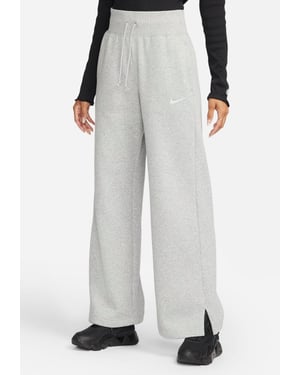 Nike Womens Phoenix Fleece Wide Leg Joggers in Grey