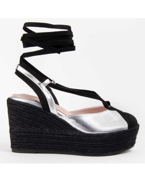 Montevita Wedge Espadrille Balenci6 Silver
