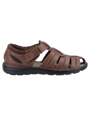 Hush Puppies Heren Albert Visserssandalen van Leer (Beige)