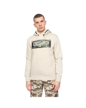 Crosshatch Heren Camtort Hoodie (Licht Steen)