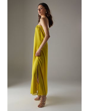 Yoryu Chiffon Elasticated Back Bandeau Maxi Dress