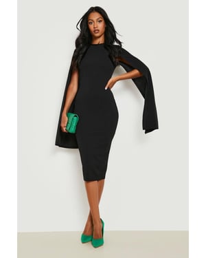 Tall Cape Sleeve Midi Bodycon Dress
