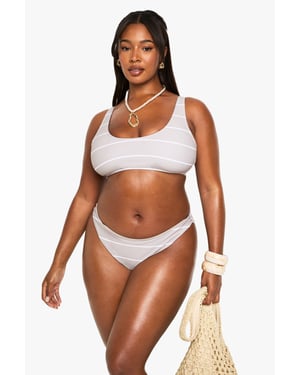 Plus Swimwear Essentials Stripe Bikini Bottoms