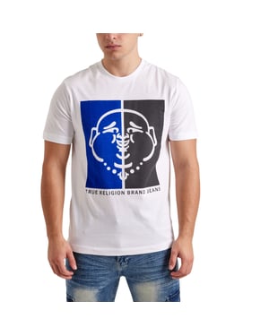 True Religion 108323 Mens Graphic T Shirts Logo Crew Neck Half Sleeve Cotton Tee