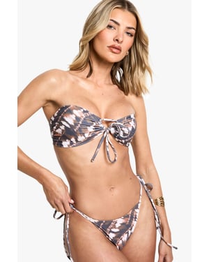 Tie Dye Print Tie Side Bikini Bottoms