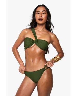 Premium Satin Asymmetric Halterneck Hipster Bikini Bottoms