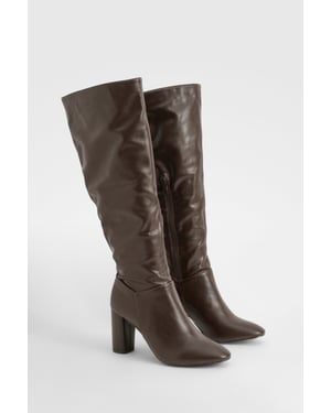 Block Heel Knee High Boots
