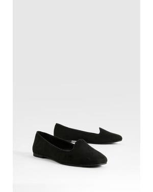 Faux Suede Basic Slipper Ballet Flats