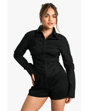 Petite Fitted Ruched Shirt