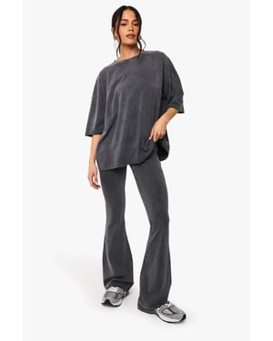 ACID WASH FLARED LEGGING