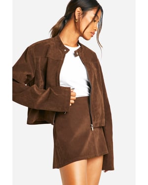 Suede Look Mini Skirt
