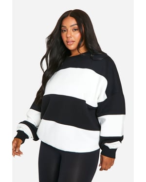 Plus Stripe Oversized Sweatshirt