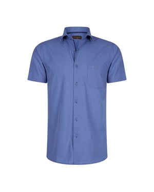 Cappuccino Italia Overhemden Korte Mouw Palermo Blauw