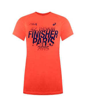Asics Finisher Paris 2015 Womens Orange T-Shirt