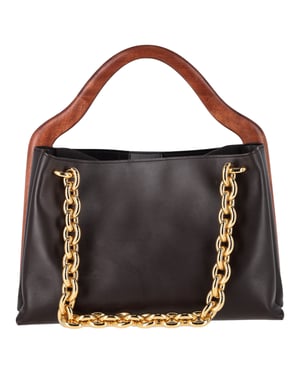 Bottega Veneta Mount Bermuda Top Handle Bag in Black Calf Leather