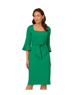 Bell Sleeve Tie Front Dress