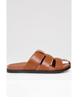 Tan Gladiator Slip-On Sandals