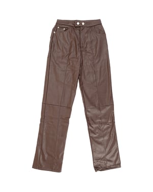 4th & Reckless Women's Leather Look Straight Leg Trousers