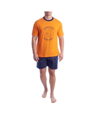 Herenpyjama 100% katoen met korte mouwen KL30000
