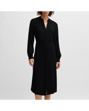 Women's Boss Dibanorah Belted Dress in Black