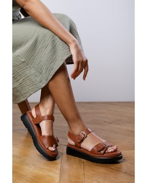 Wheres That From Womens 'Andrea' Chunky Buckle Strap Sandal
