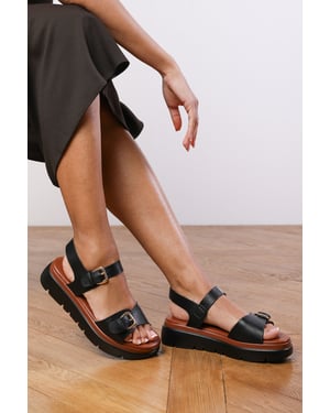 Wheres That From Womens 'Andrea' Chunky Buckle Strap Sandal