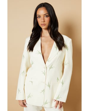 Floral Embroidered Tailored Blazer