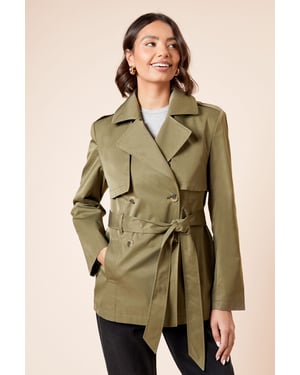 Double Breasted Belted Trench Coat