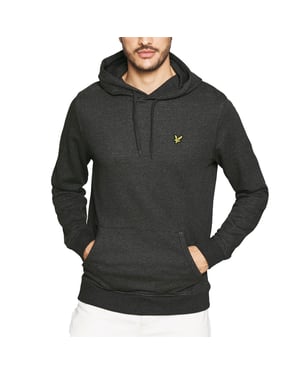 Lyle & Scott - Märkt Träkolsfärgad Marl Pullover-huvtröja