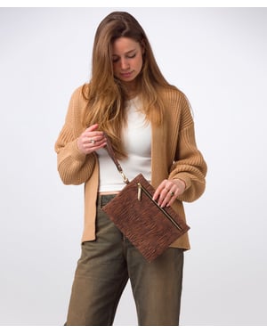 'Chalfont' Animal Print Nappa Leather Clutch Bag