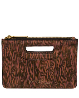 'Esher' Animal Print Nappa Leather Clutch Bag