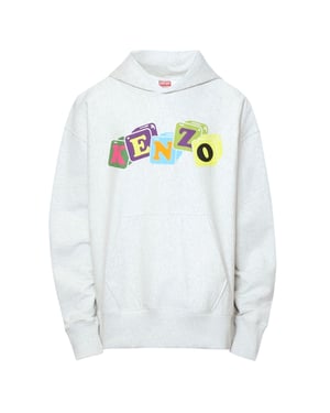 Kenzo gekleurde bloklogo grijze hoodie
