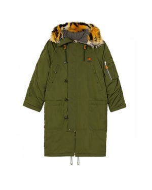 Kenzo Padded Parka Dark Khaki Green Jacket